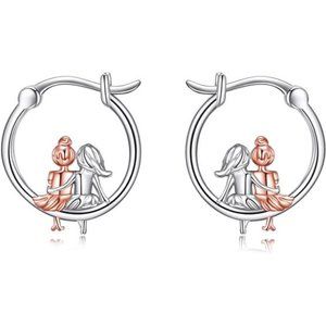 Sisters Sterling Silver Dangle Earrings Birthday Jewelry Gifts for Her